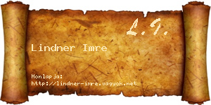 Lindner Imre névjegykártya